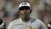 Sep 20, 2025; Boulder, Colorado, USA; Colorado Buffaloes head coach Deion Sanders before the game against the Wyoming Cowboys at Folsom Field. Mandatory Credit: Ron Chenoy-Imagn Images
