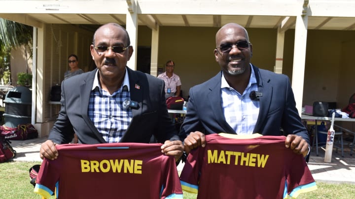 Prime Minister of Antigua & Barbuda, Hon. Gaston Browne, and Minister of Education & Sports, Hon. Daryll Matthew met with the West Indies Cricket Team in Antigua on May 14th 