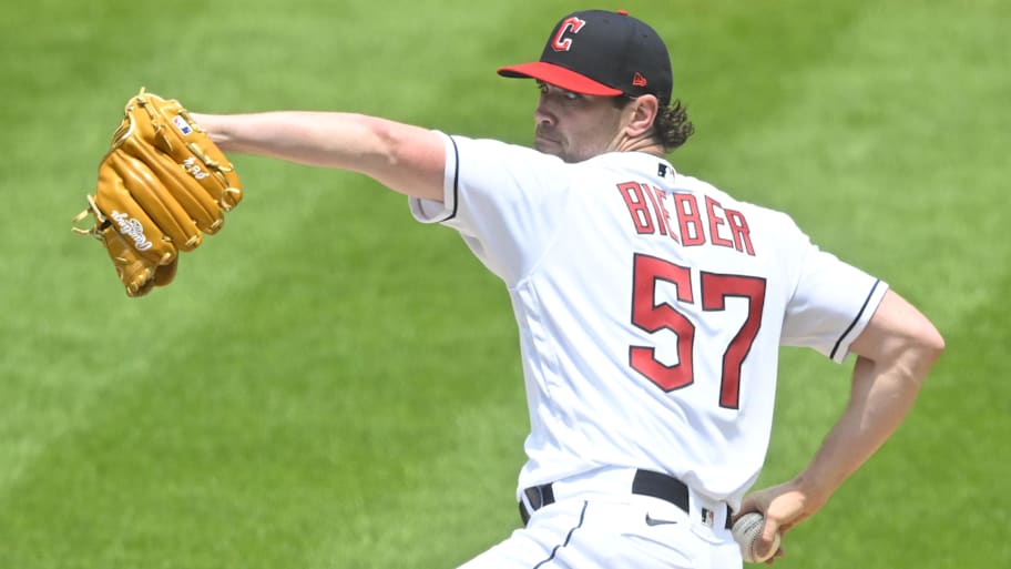 The Toronto Blue Jays are acquiring former Cy Young winner Shane Bieber from the Cleveland Guardians. | David Richard-Imagn Images