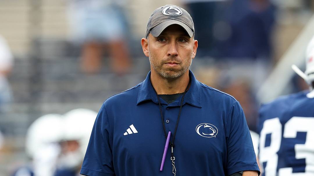 Penn State Nittany Lions football coach Matt Campbell watches warmups before the game vs. the Wisconsin Badgers at Beaver Stadium. Penn State Nittany Lions football coach Matt Campbell watches warmups before the game vs. the Wisconsin Badgers at Beaver Stadium.
