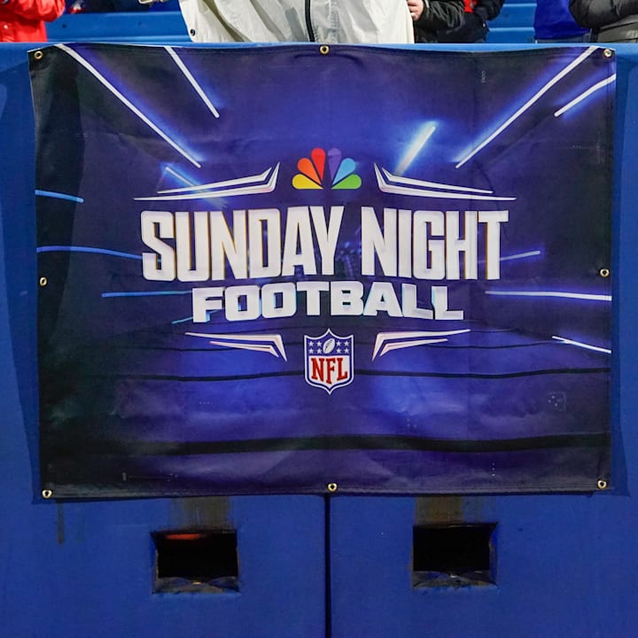 A general view of the Sunday Night Football banner prior to the game between the New York Giants and Buffalo Bills a