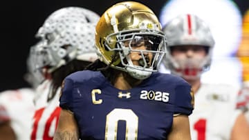 The Atlanta Falcons selected Notre Dame Fighting Irish safety Xavier Watts in the third round of the 2025 NFL draft.