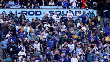 Oct 16, 2025; Seattle, Washington, USA; Fans before game four of the ALCS round for the 2025 MLB playoffs between the Toronto Blue Jays and Seattle Mariners at T-Mobile Park. Mandatory Credit: Kevin Ng-Imagn Images