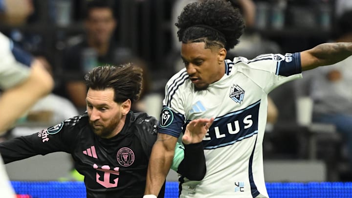 Lionel Messi (left) and Jayden Nelson look to lead their teams to the Concacaf Champions Cup Final on Wednesday Lionel Messi (left) and Jayden Nelson look to lead their teams to the Concacaf Champions Cup Final on Wednesday
