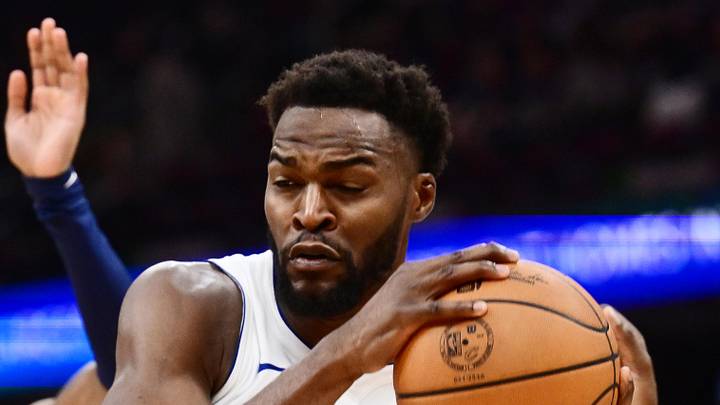 May 15, 2026; Cleveland, Ohio, USA; Detroit Pistons forward Paul Reed (7) drives to the basket against Cleveland Cavaliers center Thomas Bryant (3) during the second half in game six of the second round of the 2026 NBA Playoffs at Rocket Arena. Mandatory Credit: Ken Blaze-Imagn Images