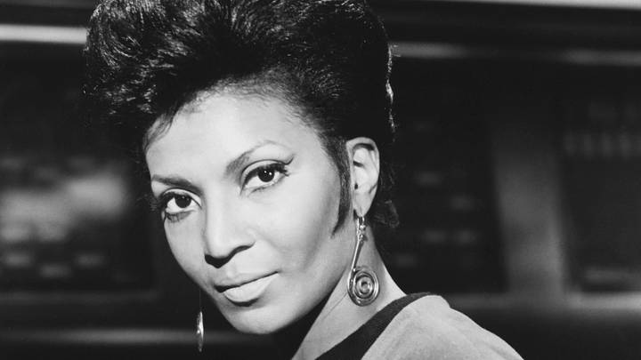 Actress Nichelle Nichols in Star Trek Uniform