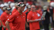 Nov 1, 2025; Houston, Texas, USA; Houston Cougars head coach Willie Fritz ton the sidelines coaching against the West Virginia Mountaineers  in the second half at TDECU Stadium. Mandatory Credit: Thomas Shea-Imagn Images