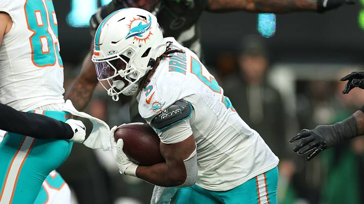 Miami Dolphins running back Jaylen Wright