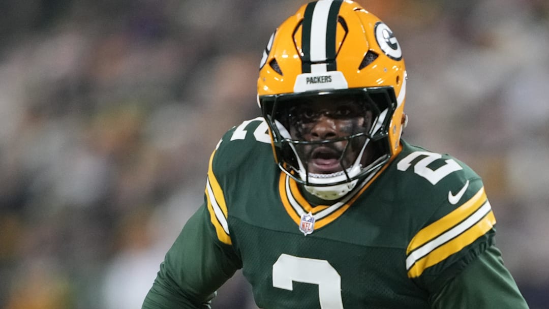 Dec 27, 2025; Green Bay, Wisconsin, USA; Green Bay Packers quarterback Malik Willis (2) runs the ball during the third quarter against the Baltimore Ravens at Lambeau Field. Mandatory Credit: Kayla Wolf-Imagn Images