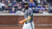 Sep 20, 2025; New York City, New York, USA;  New York Mets center fielder Cedric Mullins (28) at Citi Field. Mandatory Credit: Wendell Cruz-Imagn Images