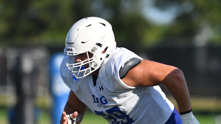 Defensive lineman Preston Carey (#99) during practice on Friday, Aug. 2, 2024 on IMG Academy Football Media Day in Bradenton, Florida.