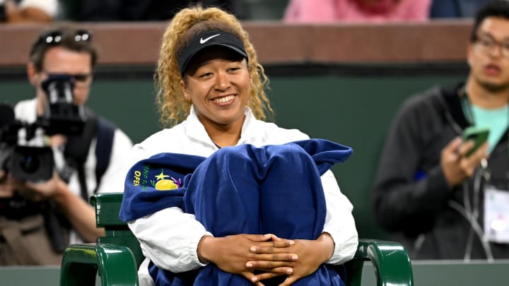 Naomi Osaka (JPN) looks on during the Eisenhower Cup, a charity event using the the Tie Break Tens format  at the BNP Paribas Open at Indian Wells Tennis Garden. 