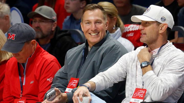 Feb 21, 2026; Oxford, Mississippi, USA; ESPN’s Chris Doering and Peter Burns look on during the second half of the Florida Gators against the Mississippi Rebels at The Sandy and John Black Pavilion at Ole Miss. Mandatory Credit: Petre Thomas-Imagn Images