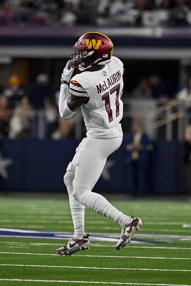 Washington Commanders wide receiver Terry McLaurin in action during the game against the Dallas Cowboys Washington Commanders wide receiver Terry McLaurin in action during the game against the Dallas Cowboys