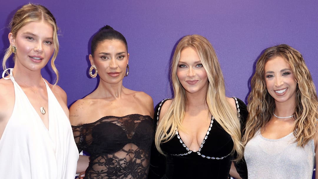 Ellie Thumann, Nicole Williams English, Camille Kostek and Katie Austin attend the Swimwear Icons Hall of Fame in Miami Beach, Fla. in May 2025.