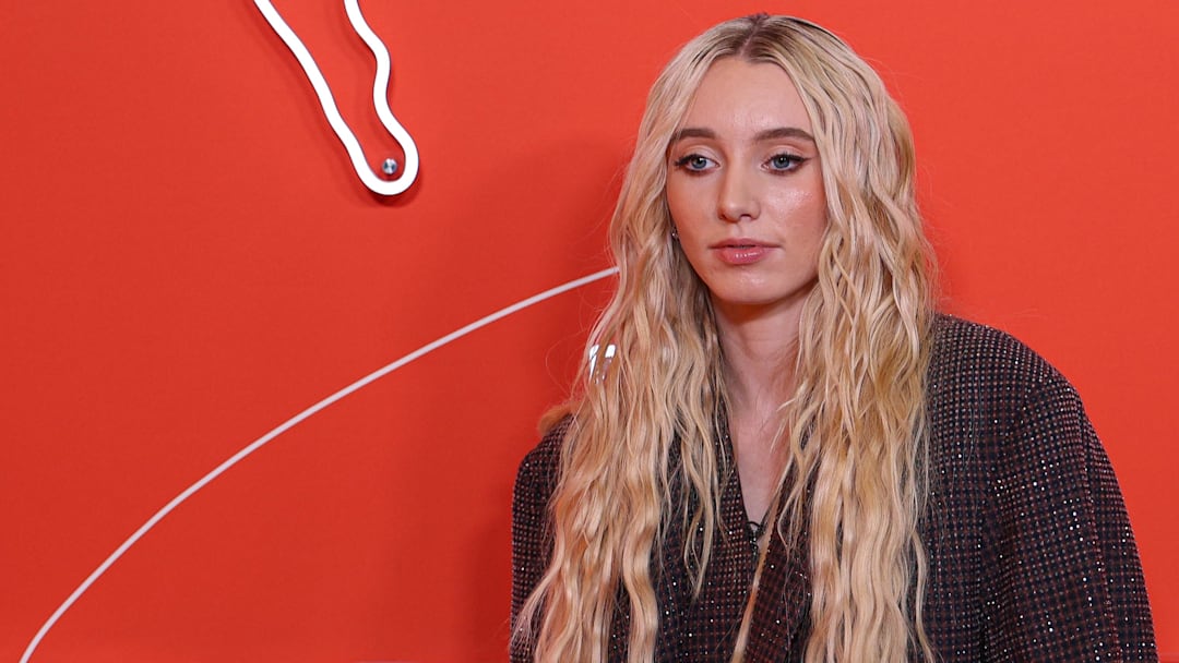 Apr 14, 2025; New York, New York, USA;  Paige Bueckers on the orange carpet before the 2025 WNBA Draft at The Shed at Hudson Yards. Mandatory Credit: Vincent Carchietta-Imagn Images