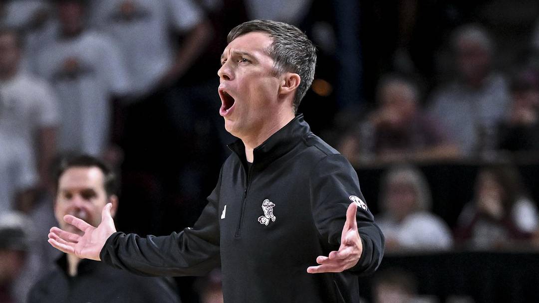 Texas A&M Aggies head coach Bucky McMillan reacts during the first half against the Mississippi State Bulldogs at Reed Arena.