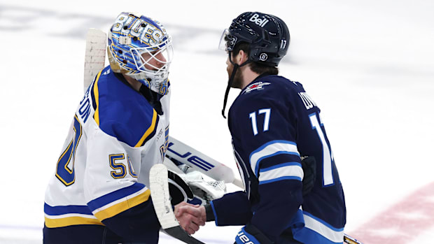 Jordan Binnington and Adam Lowr