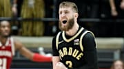 Purdue Boilermakers guard Braden Smith (3) celebrates 