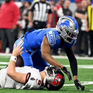 Detroit Lions safety Ifeatu Melifonwu (6).