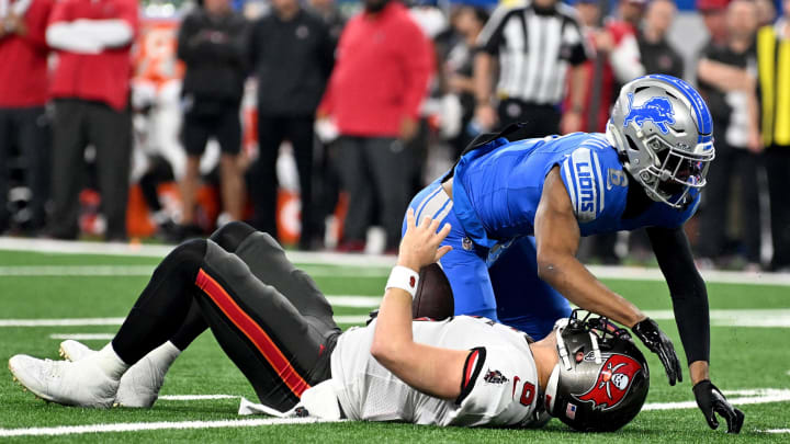 Detroit Lions safety Ifeatu Melifonwu (6).