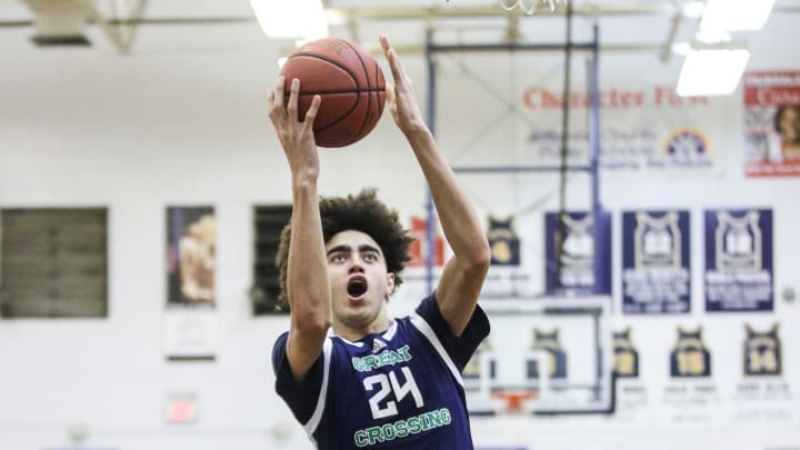 Great Crossing's Malachi Moreno goes for two while playing against Lyon County in Monday's King of the Bluegrass in Fairdale. Dec. 19, 2022

King Of The Bluegrass Monday 2022