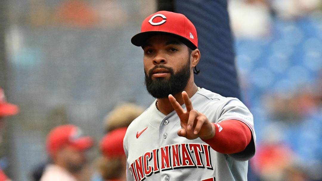 Apr 20, 2026; St. Petersburg, Florida, USA; Cincinnati Reds right fielder Rece Hinds (57) warms up before the start of the game against the Tampa Bay Rays at Tropicana Field. Mandatory Credit: Jonathan Dyer-Imagn Images