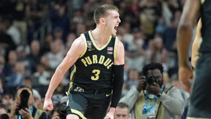 Purdue Boilermakers guard Braden Smith (3) reacts after a play 