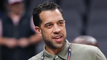 Atlanta Hawks general manager Landry Fields looks on against the Charlotte Hornets.