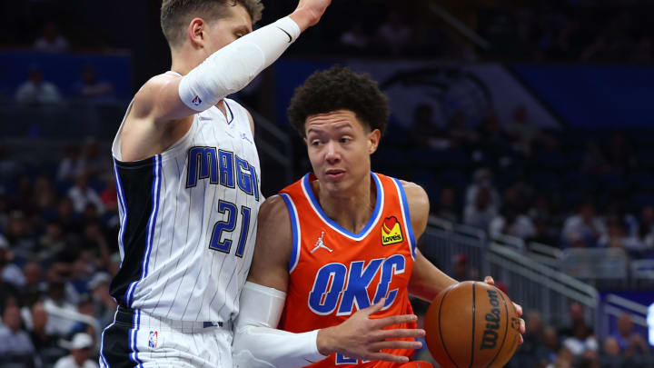 Mar 20, 2022; Orlando, Florida, USA; Oklahoma City Thunder forward Isaiah Roby (22) 