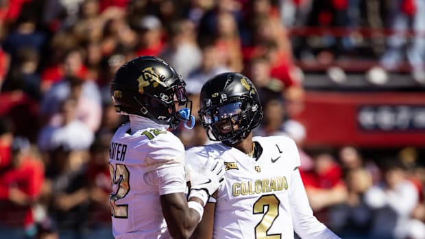 Colorado Buffaloes Shedeur Sanders and Travis Hunte