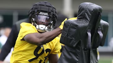 Jun 9, 2022; Pittsburgh, Pennsylvania, USA;  Pittsburgh Steelers linebacker Mark Robinson (93)