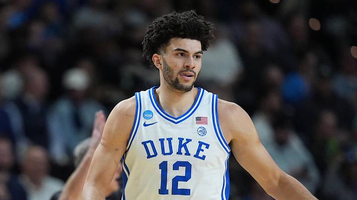 Mar 19, 2026; Greenville, SC, USA; Duke Blue Devils forward Cameron Boozer (12) reacts Siena Saints in the first half during a first round game of the men's 2026 NCAA Tournament at Bon Secours Wellness Arena. Mandatory Credit: Jim Dedmon-Imagn Images