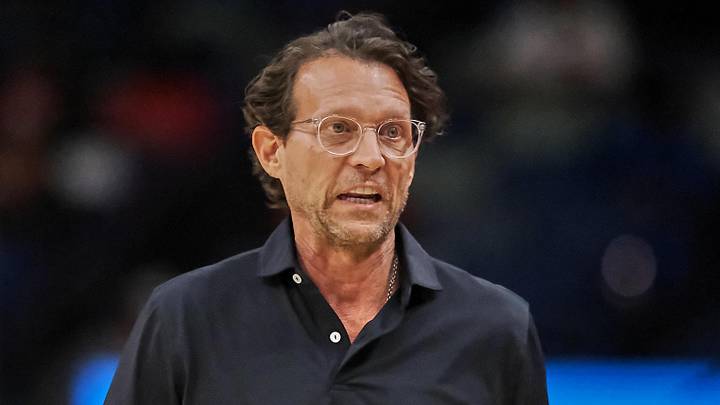 Atlanta Hawks head coach Quin Snyder reacts against the New Orleans Pelicans during the first half of the game at the Smoothie King Center on November 22, 2025.