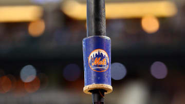 Aug. 9, 2013; Phoenix, AZ, USA: Detailed view of the donut weight on the bat of New York Mets outfielder Eric Young Jr. against the Arizona Diamondbacks at Chase Field. Mandatory Credit: Mark J. Rebilas-USA TODAY Sports