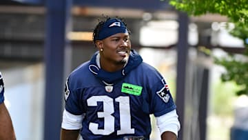 Jul 26, 2023; Foxborough, MA, USA; New England Patriots cornerback Jonathan Jones (31) makes his way
