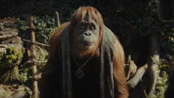 Raka (played by Peter Macon) in 20th Century Studios' KINGDOM OF THE PLANET OF THE APES. Photo courtesy of 20th Century Studios. © 2023 20th Century Studios. All Rights Reserved.