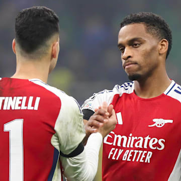 Jurrien Timber (right) will miss the Brighton game.