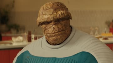 Ebon Moss-Bachrach as Ben Grimm/The Thing in 20th Century Studios/Marvel Studios' THE FANTASTIC FOUR: FIRST STEPS. Photo courtesy of 20th Century Studios/Marvel Studios. © 2025 20th Century Studios / © and ™ 2025 MARVEL.
