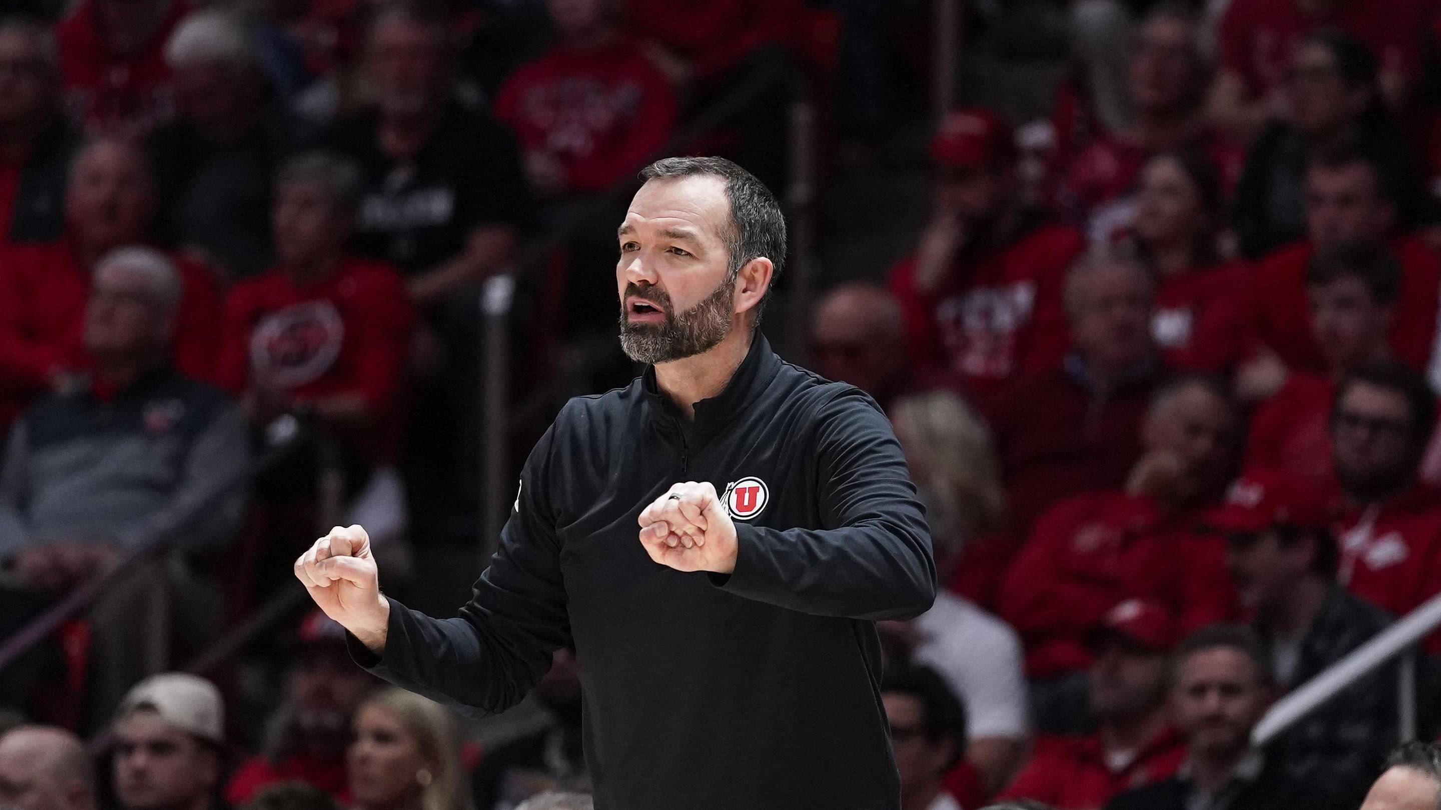 Utah Runnin' Utes head coach Alex Jensen. | Aaron Baker-Imagn Images