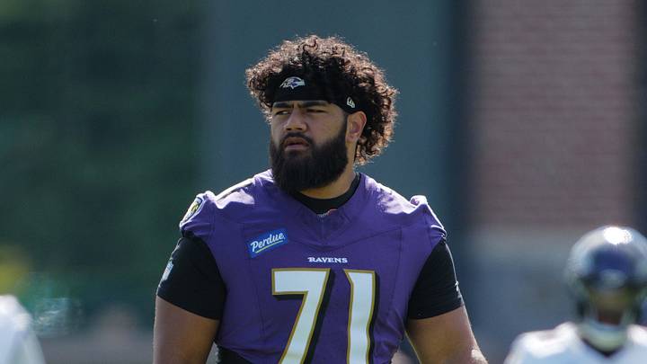 Baltimore Ravens guard Vega Ioane Mandatory Credit: Mitch Stringer-Imagn Images