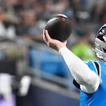 Andy Dalton left the Panthers' game against the Texans with an injury.