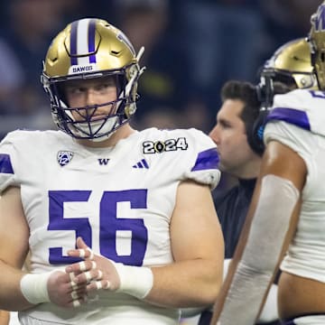 Geirean Hatchett (56) played against Michigan in the 2024 College Football Playoff national championship game.