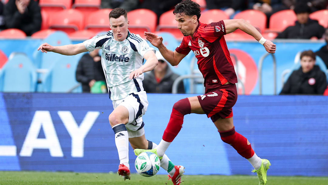 Theo Corbeanu on the ball for Toronto FC