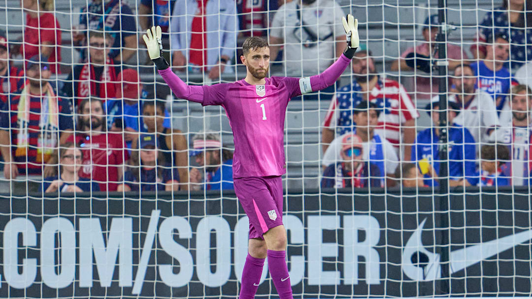 USMNT goalie Matt Turner during a 4-0 loss to Switzerland.