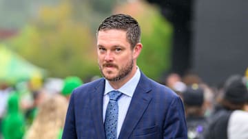 Oct 21, 2023; Eugene, Oregon, USA; Oregon Ducks head coach Dan Lanning against the Washington State Cougars at Autzen Stadium. 