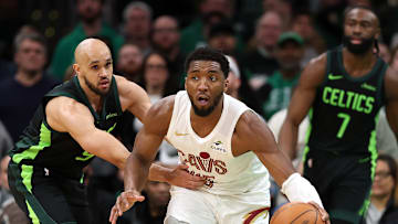 Donovan Mitchell, Cleveland Cavaliers and Derrick White, Boston Celtics