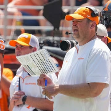 Tennessee head coach Josh Heupel during a football game between Tennessee and Chattanooga at Neyland Stadium in Knoxville, Tenn., on Saturday, August 31, 2024.