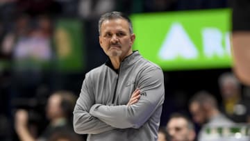 Mar 16, 2024; Nashville, TN, USA;  Mississippi State Bulldogs head coach Chris Jans watches against the Auburn Tigers during the first half at Bridgestone Arena. Mandatory Credit: Steve Roberts-USA TODAY Sports