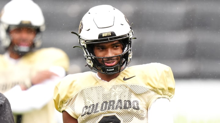 Apr 27, 2024; Boulder, CO, USA; Colorado Buffaloes quarterback Shedeur Sanders (2) warms up during a spring game event at Folsom Field. Mandatory Credit: Ron Chenoy-USA TODAY Sports